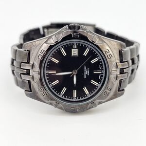 40MM Men's Analog Watch Black Dial Date Black Bracelet Band 8.5" New Battery